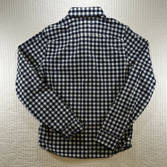 Hollister Navy Blue White Check Long Sleeve Preppy Button Down Shirt Size M - Picture 6 of 10